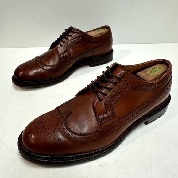 VERY GOOD J. Crew x Grant Stone Ludlow Wing Tip Longwing Derby Brogue Brown 10.5 main image 12